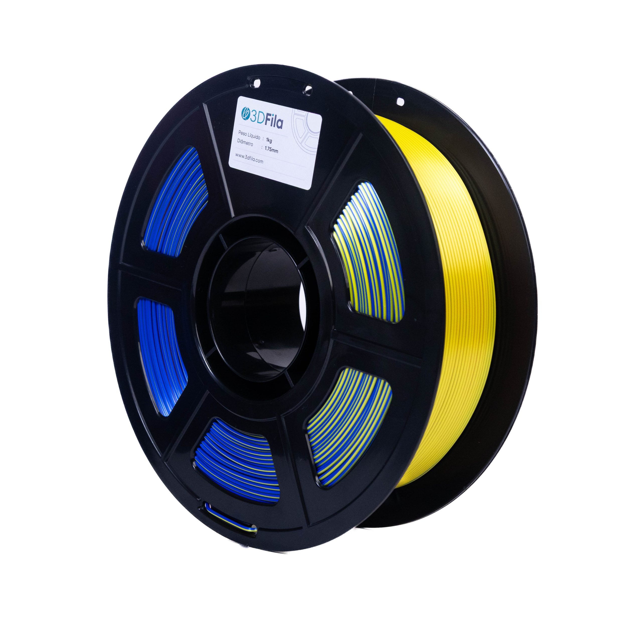 Filamento PLA Silk Tricolor Vermelho, Amarelo e Azul