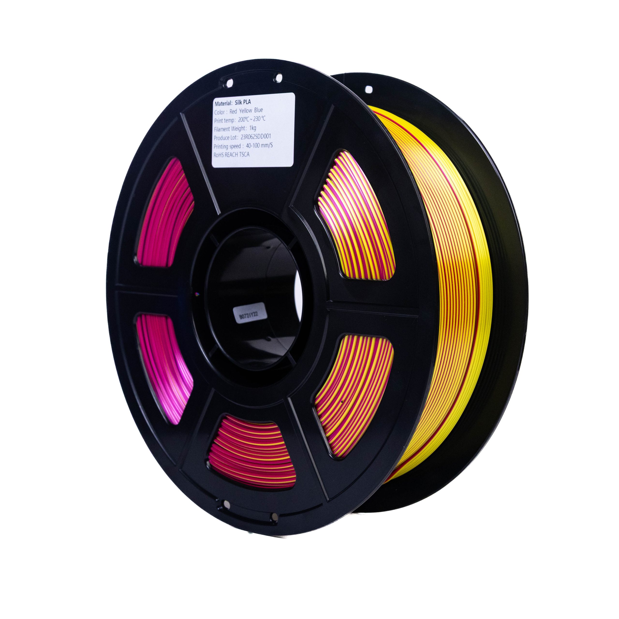 Filamento PLA Silk Tricolor Vermelho, Amarelo e Azul 3