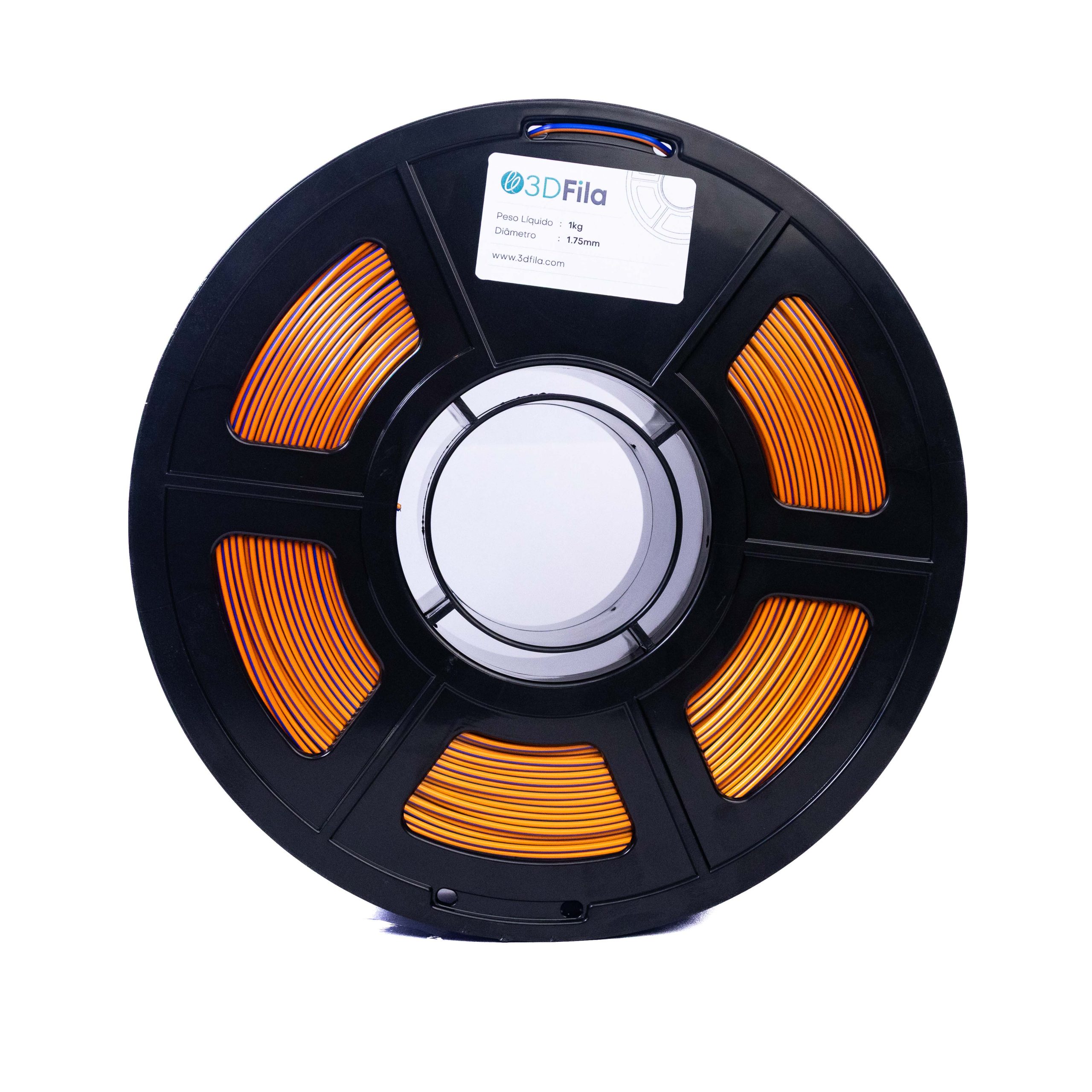 Filamento PLA Silk Tricolor Laranja, Azul e Verde 6