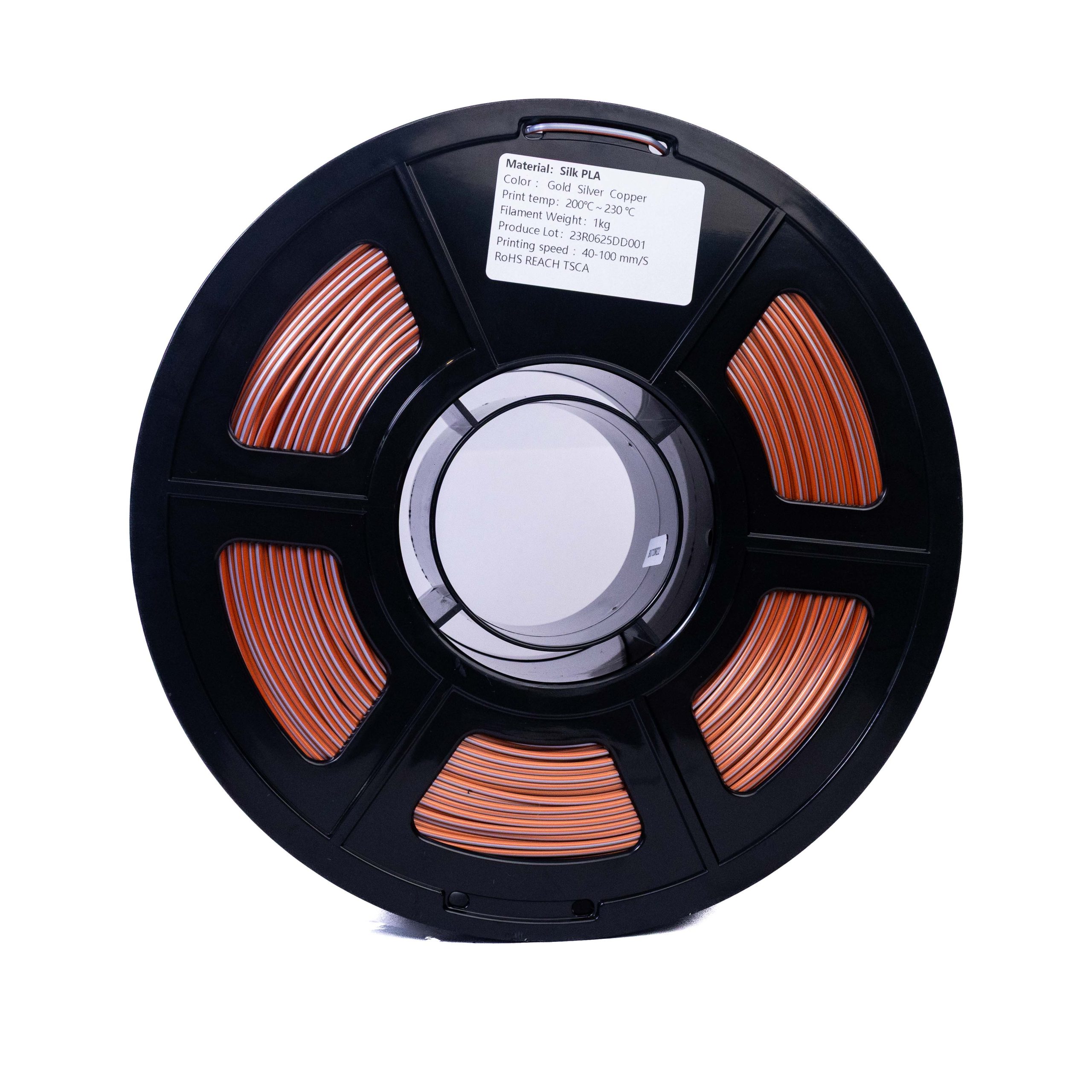 Filamento PLA Silk Tricolor Ouro, Prata e Cobre 5